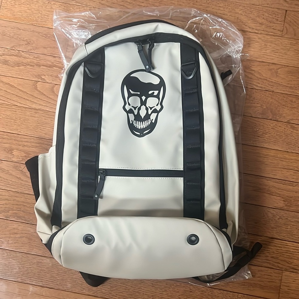 Black Skull Design Backpack with Drawstring